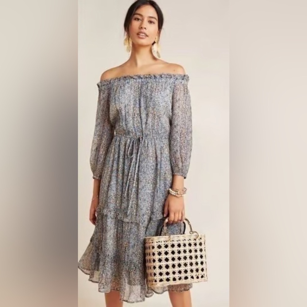 Anthropologie Blue dress Size 6